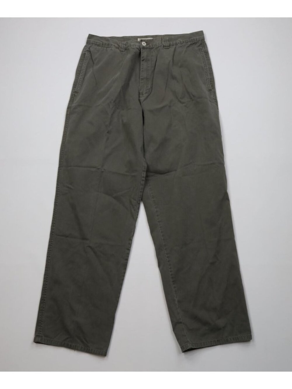 Vintage 90s Streetwear Mens 34x32 Distressed Loose Wide Leg Chino Pants Green